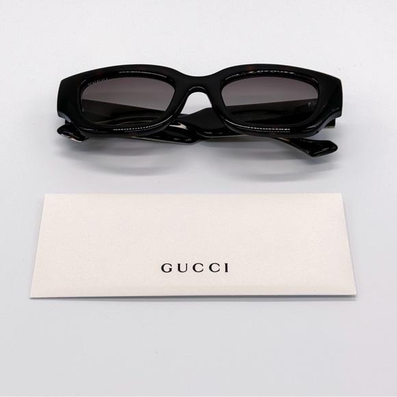 NEW GUCCI GG1558SK 002 SQUARE HAVANA BROWN WOMEN SUNGLASSES GUCCI - Picture 11 of 12